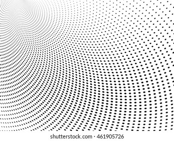 Black and white geometric dotted pattern. Abstract background. Vector illustration. Monochrome texture.