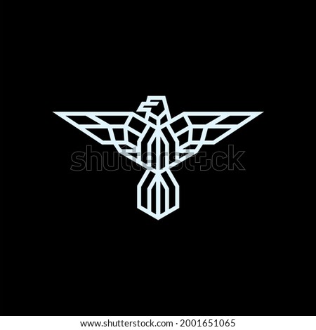 Black And White Geometric Eagle Line Badge