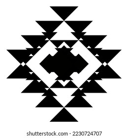 negro y blanco con etnia geométrica
