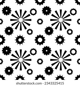 Black and white geometric ethnic pattern seamless. seamless pattern. Design for fabric, curtain, background, carpet, wallpaper, clothing, wrapping, paper, Batik, fabric,Vector illustration.