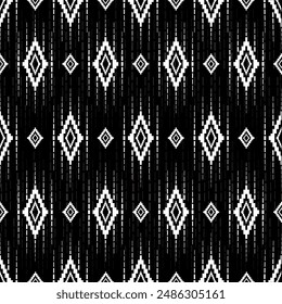 Black and white geometric ethnic seamless pattern traditional. Native striped. Thai style.