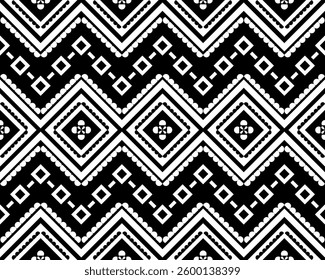 Black and white geometric fabric pattern