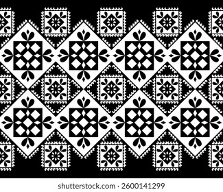 Black and white geometric fabric pattern