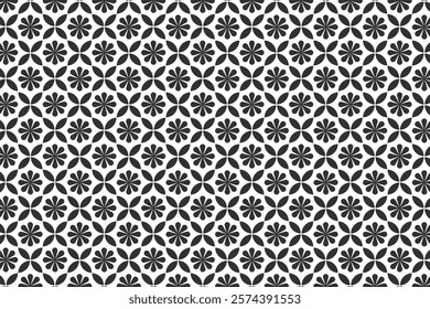 black and white geometric flower background abstract