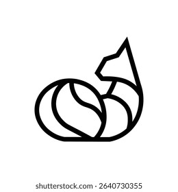 Black and white Geometric Fox Logo design