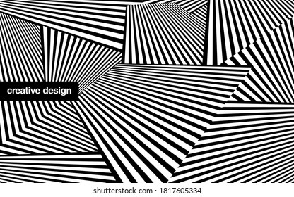 Black & White geometric gradient, futuristic background. Element of modern design wallpaper, background, packaging. abstract shapes,. Background in minimalist style.