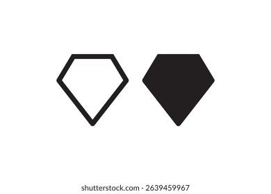 Black and white geometric hexagon and pentagon shapes on white background.
