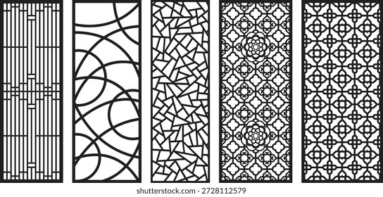 Patrones de jali geométricos en blanco y negro con intrincados 1