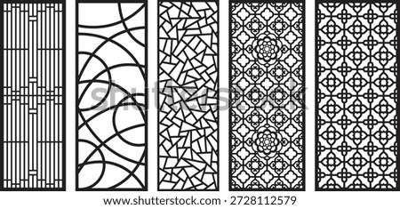 Black and white geometric jali patterns with intricate 1