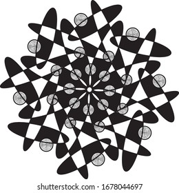 Black and white geometric mandala
