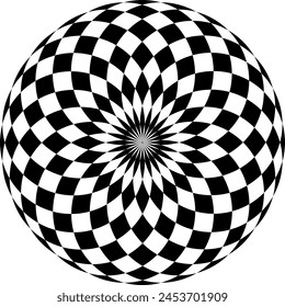 black and white geometric mandala