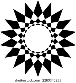 black white geometric Mandala frame
