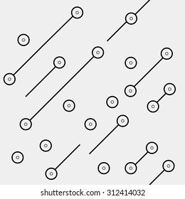 Black and white geometric minimal pattern microchip, rounds or dots with diagonal lines