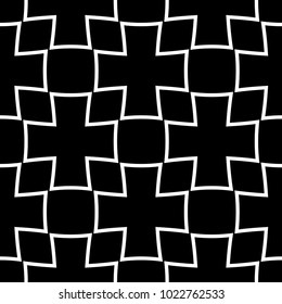 Black and white geometric monochrome ornament. Seamless pattern for web, textile and wallpapers