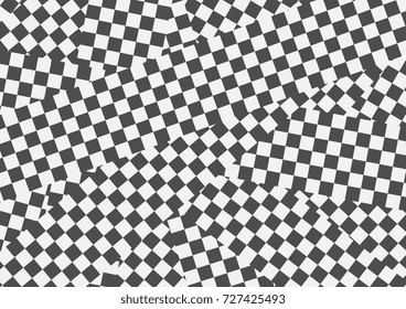 Black and white geometric optical illusion background. Vector contrast design