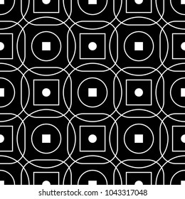 Black and white geometric ornament. Seamless pattern for web, textile and wallpapers