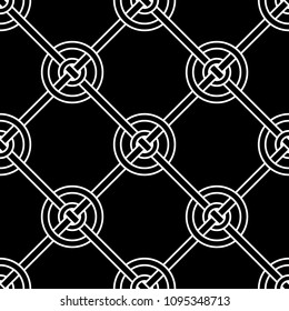 Black and white geometric ornament. Seamless pattern for web, textile and wallpapers