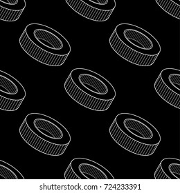 Black and white geometric ornament. Seamless pattern for web, textile and wallpapers