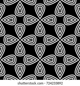 Black and white geometric ornament. Seamless pattern for web, textile and wallpapers