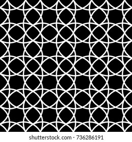 Black and white geometric ornament. Seamless pattern for web, textile and wallpapers