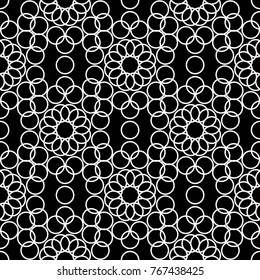 Black and white geometric ornament. Seamless pattern for web, textile and wallpapers