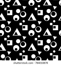 Black and white geometric ornament. Seamless pattern for web, textile and wallpapers