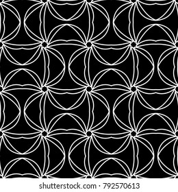Black and white geometric ornament. Seamless pattern for web, textile and wallpapers
