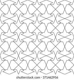 Black and white  geometric ornamental pattern. Traditional Arabic seamless ornament. Abstract background