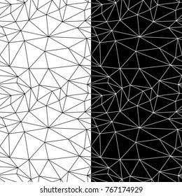 Black and white geometric ornaments. Set of seamless patterns for web, textile and wallpapers