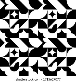 Black and white geometric pattern. Geometric abstract pattern. Decorative ornament of geometric shapes