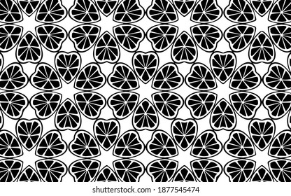 Patrón geométrico blanco negro de hojas abstractas. Gráficos vectoriales para diseño y decoración, papel pintado, tarjeta de visita, sitio web, textiles.