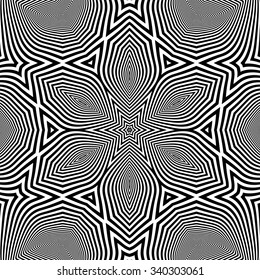 Black and White Geometric Pattern. Abstract Striped Background. Vector Illustration. 