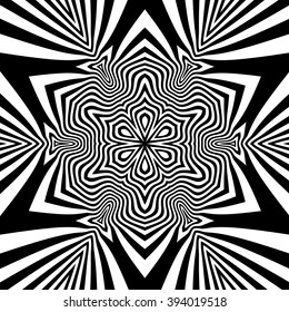 Black and White Geometric Pattern. Abstract Striped Background. Vector Illustration. 