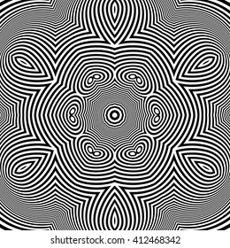 Black and White Geometric Pattern. Abstract Striped Background. Vector Illustration. 