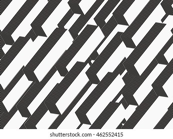Black and white geometric pattern. Abstract background. Vector illustration. Monochrome texture.