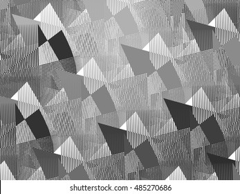 Black and white geometric pattern. Abstract background. Vector illustration. Monochrome texture.