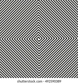 Black and white geometric pattern. Abstract background. Vector illustration. Monochrome texture. Concentric Lines . Volute. Hypnosis Circular Rotating Background.