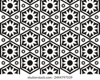 Black and white geometric pattern background vector 