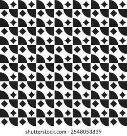 Black and white geometric pattern background. Modern abstract square vector art.
