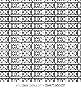Black and white geometric pattern with bold horizontal and vertical lines creating a rhythmic optical texture.