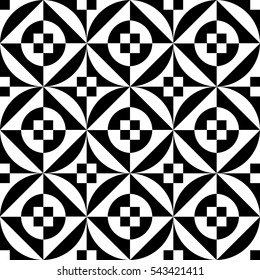 Black and white geometric pattern. Decorative hypnotic ornament
