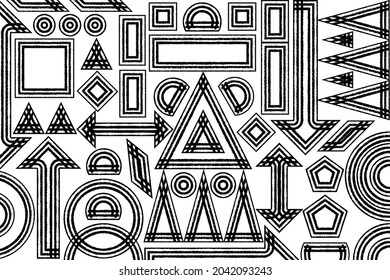 black and white geometric pattern Designs for backgrounds, wallpaper, textures, wrapping paper, textiles, clothing, art, vector, illustration, abstract, vintage.