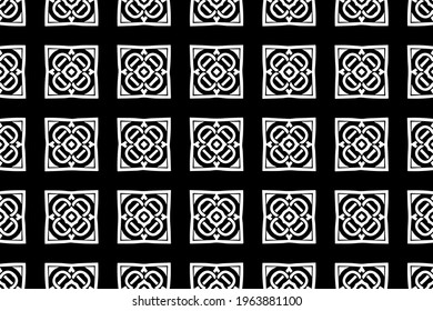 Black white geometric pattern. Ethnic original background. Ornament based on oriental peoples. Template for coloring, presentations, wallpaper, textiles.