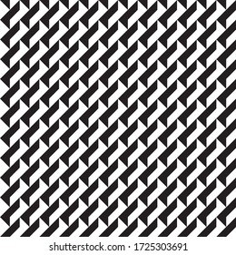 Black and white geometric pattern made with triangles. Fashion modenr stamp.