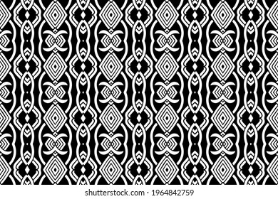 Patrón geométrico blanco negro. Motivos orientales, islámicos, árabes y maracanes. Origen nacional étnico tradicional. Plantilla para colorear, presentaciones, papel pintado, textiles.