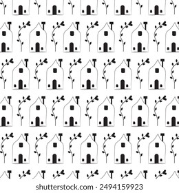 Black and white geometric pattern repeating abstract background