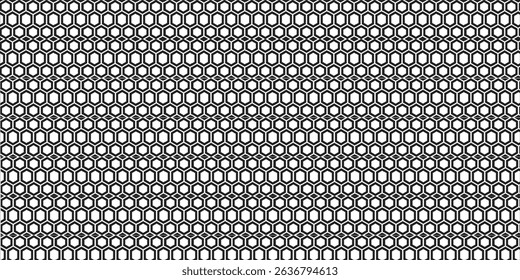 Black and White Geometric Pattern with Repeating Hexagonal Shapes