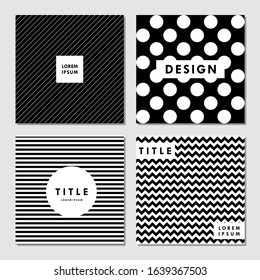 Black and White geometric pattern templates, poster grahic design, scrapbook paper, simple patterns, black and white textures backgrounds, card templates, retro and modern design