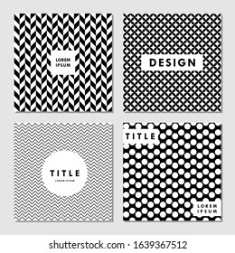 Black and White geometric pattern templates, poster grahic design, scrapbook paper, simple patterns, black and white textures backgrounds, card templates, retro and modern design