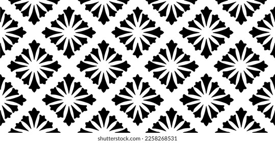 Black and white geometric pattern. Tileable texture background.